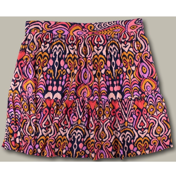 Boden Dresses & Skirts - Boden Grace Crinkle Skirt US 16 18 Plus Size Viscose Navy Pink Ikat Boho R0144